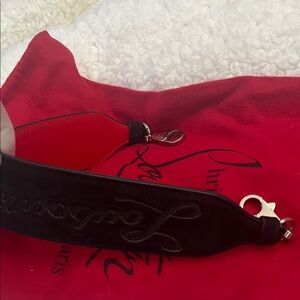 CHRISTIAN LOUBOUTIN BLACK SUEDE LEATHER BAG STRAP